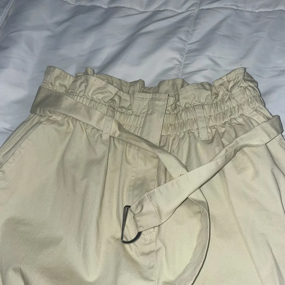 NWT BP Ivory Dove Paper Bag Belted Elastic Waist Pants - Picture 6 of 12